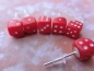 Preview: Rote Würfel Ohrstecker 1, 2, 3, 4, 5, 6 dice